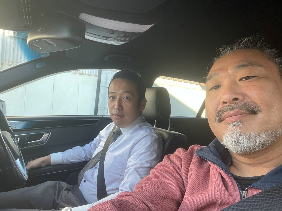 山梨へ向かう車内の様子